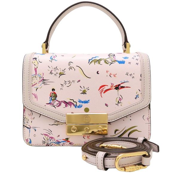 Tory Burch JULIETTE MINI TOP HANDLE SATCHEL 61456 Handbag 2Way Leather PURPLE - Picture 10 of 10